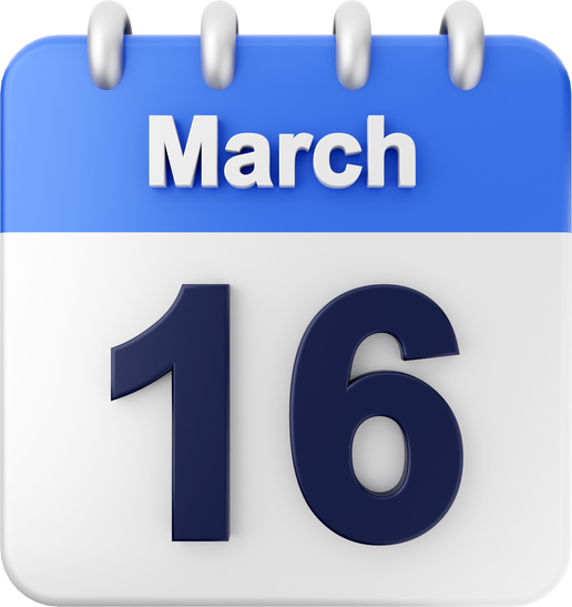 3d calendar march 16